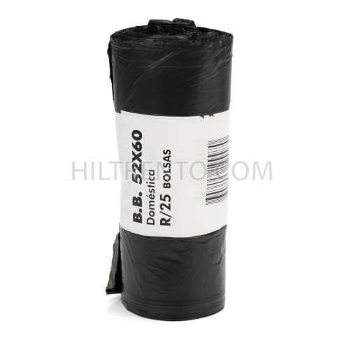 Bolsa basura negra 52x60 cm 25 L - Caja 65 rollos