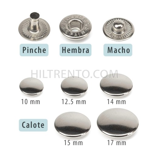 Broche presión Olimpia 500 Latón níquel - Caja...