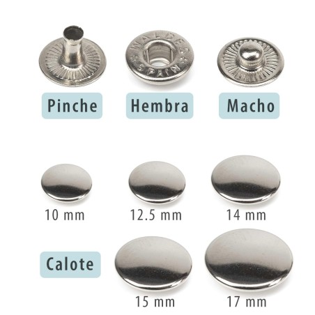 Broche presión Olimpia 500 Latón níquel - Caja 1000 uds