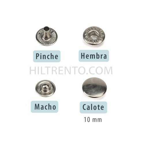 Mini broche presión Olimpia 200 Latón níquel -...