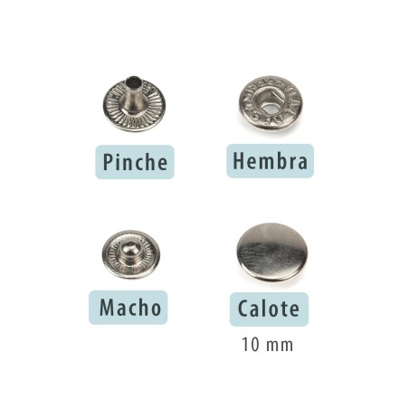 Mini broche presión Olimpia 200 Latón níquel - Caja 1000 uds