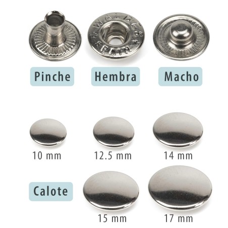 Broche presión Olimpia 700 Latón níquel - Caja 1000 uds