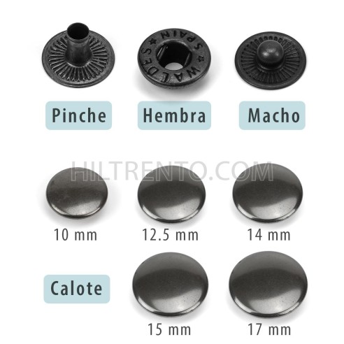 Broche presión Olimpia 500 Latón Pavonado -...