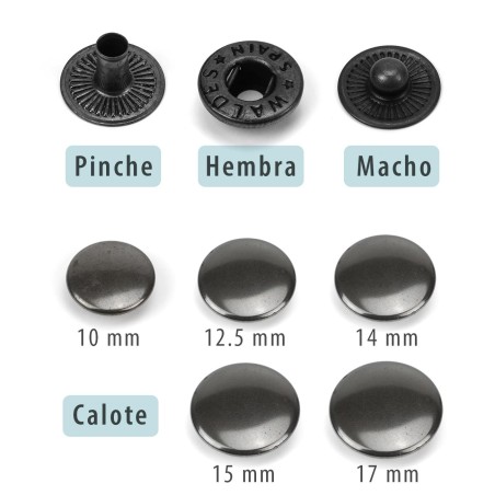 Broche presión Olimpia 500 Latón Pavonado - Caja 1000 uds