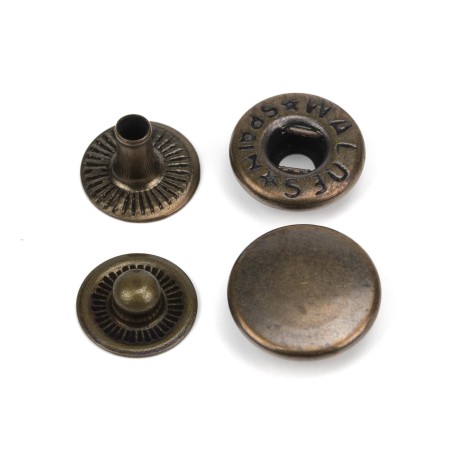 Mini broche presión Olimpia 200 Latón oro viejo - Caja 1000 uds