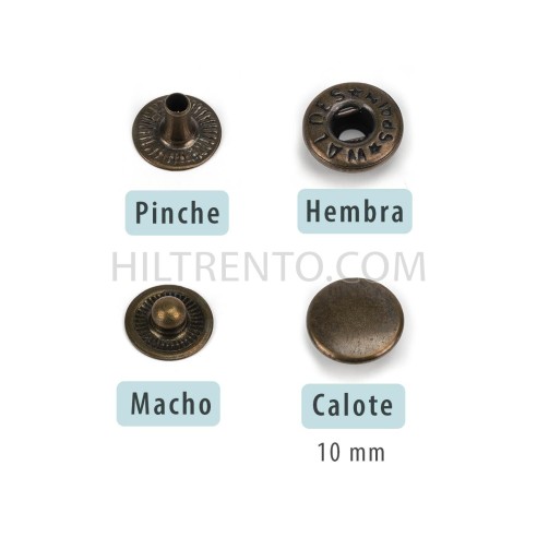 Mini broche presión Olimpia 200 Latón oro viejo...