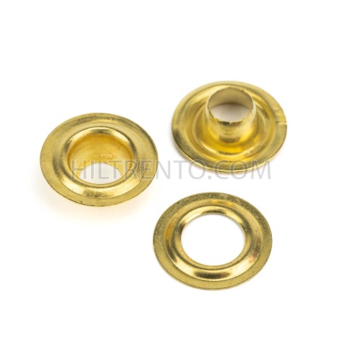 Ojales metálicos 10 mm latón dorado, para lonas...