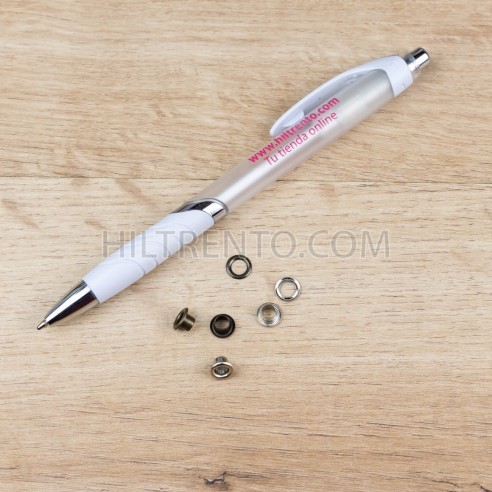 Ojete metálico 3.6 mm latón oro viejo, ref....