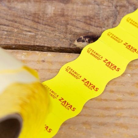 Etiquetas personalizadas 26x16 cm, adhesivo permanente - Caja 40 rollos