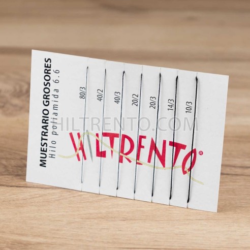 Muestrario físico de grosores hilo Hiltrento...