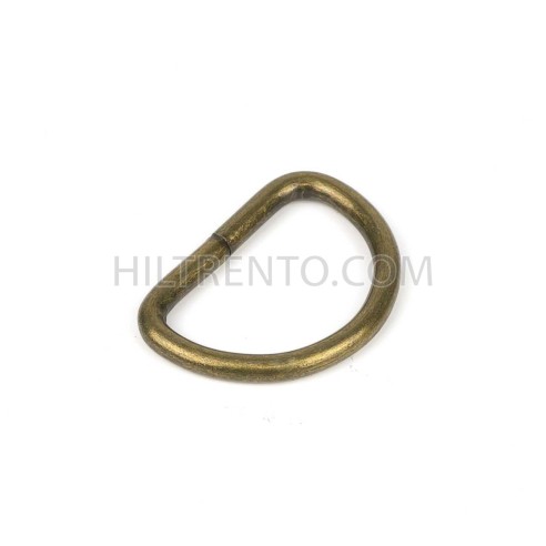 Anilla en D Piquete 20 mm oro viejo
