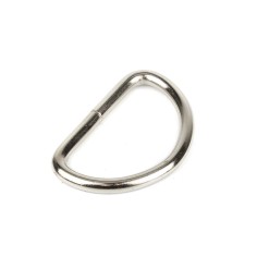 Anilla en D Piquete 25 mm níquel plateada