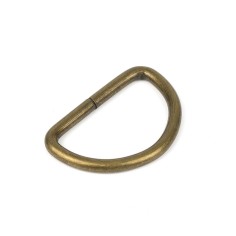 Anilla en D Piquete 25 mm oro viejo