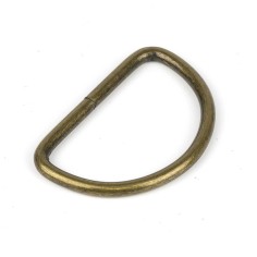 Anilla en D Piquete 30 mm oro viejo