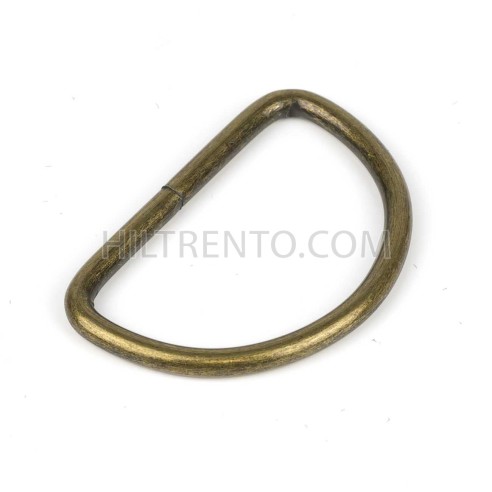 Anilla en D Piquete 30 mm oro viejo