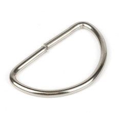 Anilla en D Piquete 40 mm níquel plateada