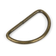 Anilla en D Piquete 40 mm oro viejo