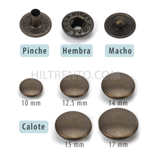 Broche presión Olimpia 500 Latón oro viejo -...