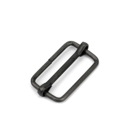 Hebilla corredera metálica ajustable 25 mm negro pavonado, para bolsos y bandoleras