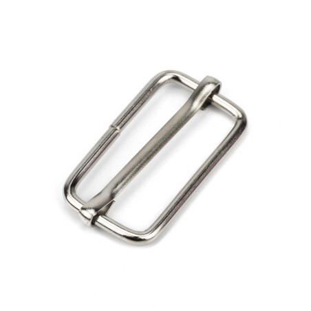 Hebilla corredera metálica ajustable 30 mm plateada, para bolsos y bandoleras