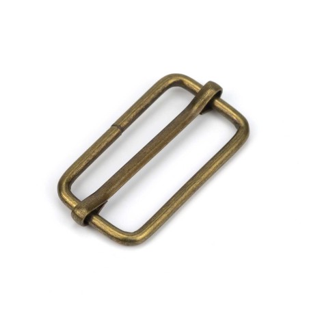 Hebilla corredera metálica ajustable 30 mm oro viejo, para bolsos y bandoleras