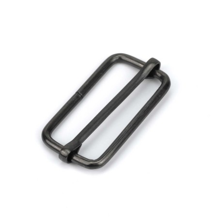 Hebilla corredera metálica ajustable 30 mm negro pavonado, para bolsos y bandoleras