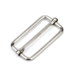 Hebilla corredera metálica ajustable 40 mm plateada, para...