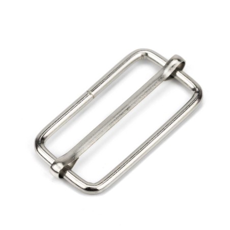 Hebilla corredera metálica ajustable 40 mm plateada, para bolsos y bandoleras