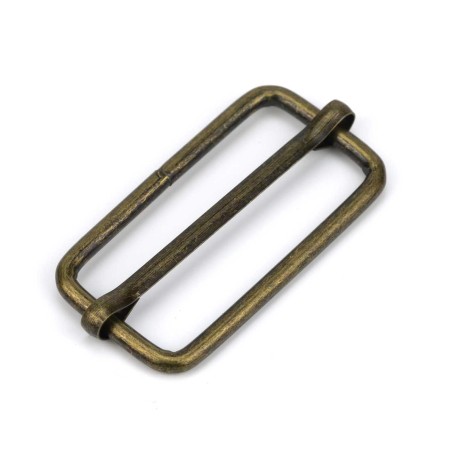 Hebilla corredera metálica ajustable 40 mm oro viejo, para bolsos y bandoleras