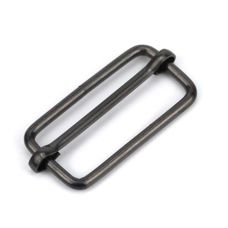 Hebilla corredera metálica ajustable 40 mm negro pavonado, para bolsos y bandoleras