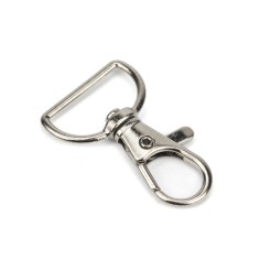 Mosquetón metálico giratorio 20 mm plateado, para...