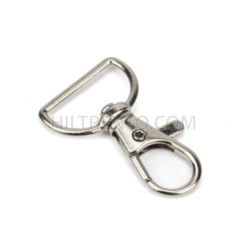 Mosquetón metálico giratorio 20 mm plateado,...