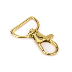 Mosquetón metálico giratorio 20 mm oro, para correas,...