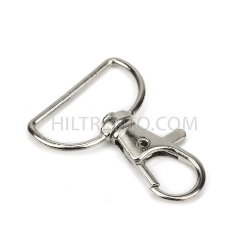 Mosquetón metálico giratorio 25 mm plateado,...