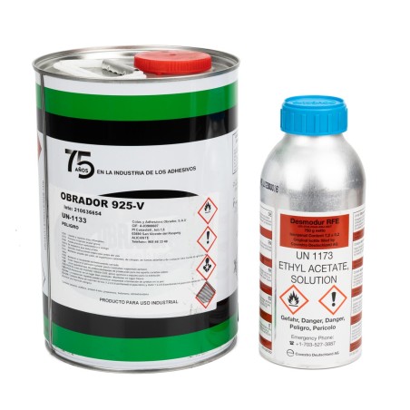 Adhesivo alto rendimiento para reparar lanchas neumáticas PVC, 925V + reticluador desmodur RFE bayer - Lata 5 L