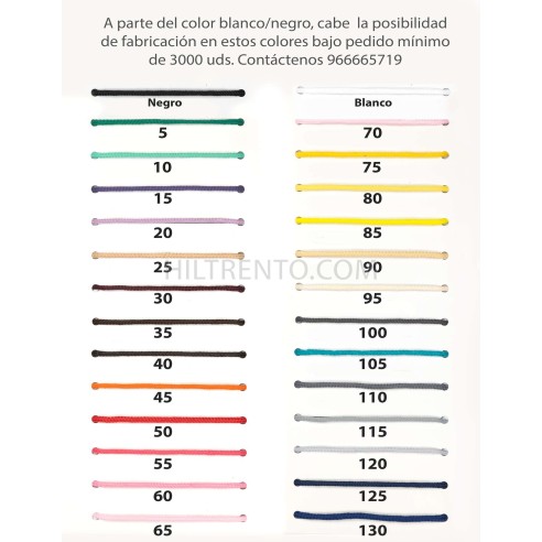 Cordón elástico con terminal transparente goma...