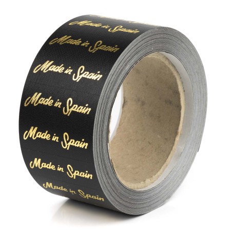 Etiquetas "Made in Spain" 20x55 mm - Rollo 1000 unidades negras