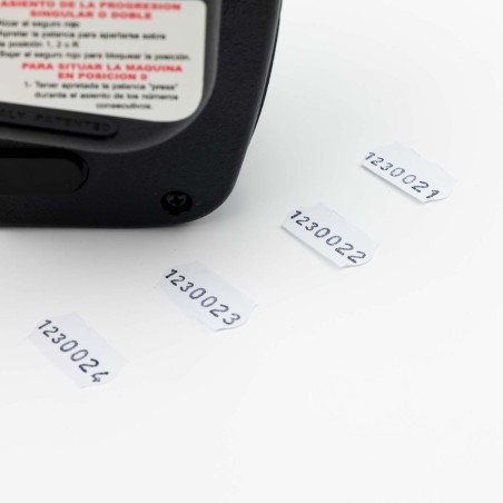 Etiquetadora manual números consecutivos OPEN textil 2234, 1 línea, 7 dígitos, 22x12mm