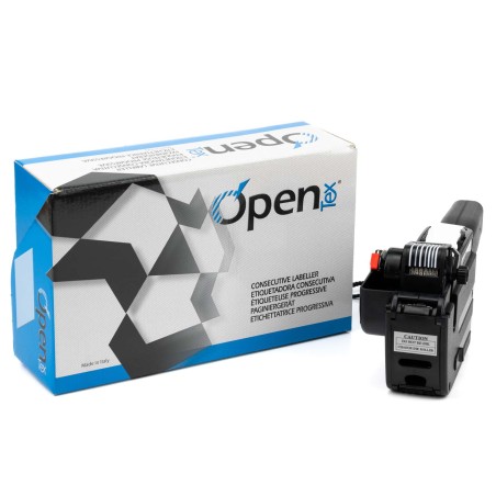 Etiquetadora manual números consecutivos OPEN textil 2234, 1 línea, 7 dígitos, 22x12mm