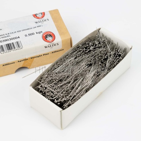 Alfileres 34 mm nº 8 acero niquel Waldes - Caja...