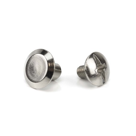 Remache cabeza plana tornillo con rosca níquel plateado - Pack 50 uds