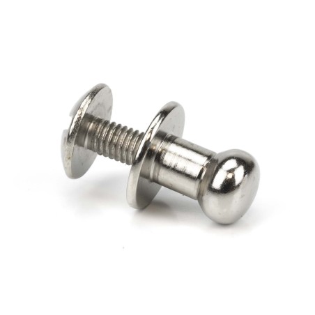 Gemelo remache tornillo con rosca níquel plateado, para bolsos y cinturones - Pack 20 uds