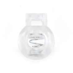 Tope tensor cordón plástico redondo transparente 24 x 17 mm