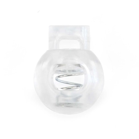 Tope tensor cordón plástico redondo transparente 24 x 17 mm