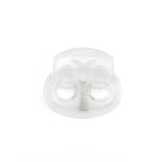 Tope tensor cordón plástico transparente doble agujero 16...