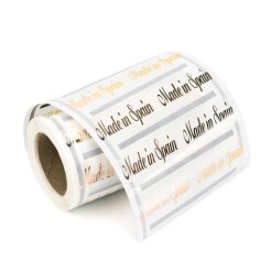 Etiquetas "Made in Spain" 50x25 mm  - Rollo 1000 unidades...