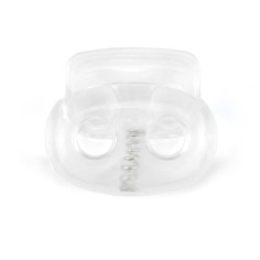 Tope tensor cordón plástico transparente doble agujero 22...