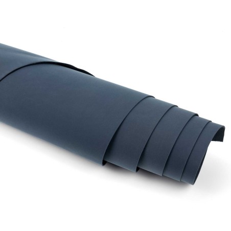 Piel cuero vacuno lavable, liso y suave, color azul bird, 1.8 - 2.0 mm
