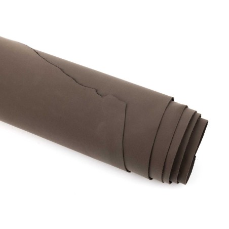 Piel cuero vacuno lavable, liso y suave, color marrón, 1.8 - 2.0 mm