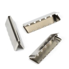 Terminal metálico plateado 40 mm para extremo de cinta